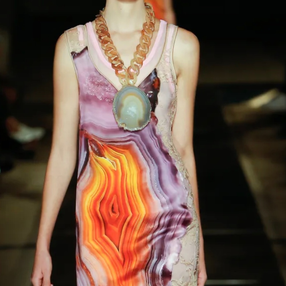 Givenchy NWT $3295. Multi Color Silk/Lace Slip Dress S 2